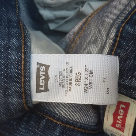 Child Size 8 Levi's 514 Slim Straight Jeans - Picture 2 of 6